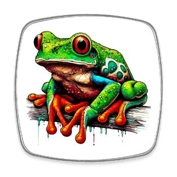 Frog - Square fridge magnet - white - Front
