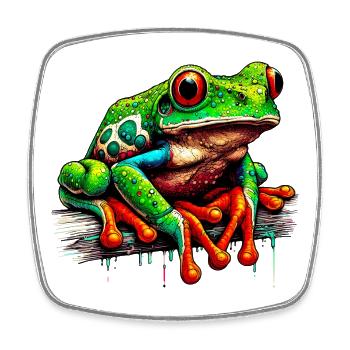 Grenouille - Magnet carré - blanc - Devant