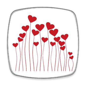 Herzstängel-Blumenlandschaft - Viereckiger Kühlschrankmagnet - Weiß - Vorne