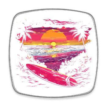 Surf Look des années 90 - Magnet carré - blanc - Devant