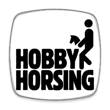 Hobby Horsing - Steckenpferd - Reiten - Geschenk - Viereckiger Kühlschrankmagnet - Weiß - Vorne
