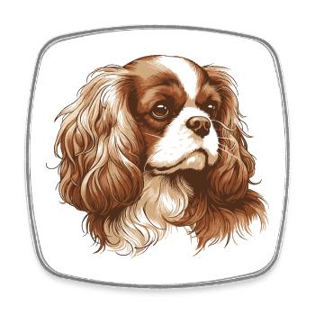 Cavalier King Charles Spaniel - Viereckiger Kühlschrankmagnet - Weiß - Vorne