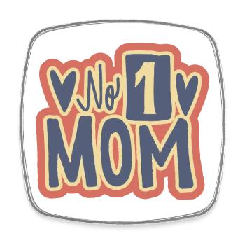 No. 1 Mom Vintage-Motiv - Viereckiger Kühlschrankmagnet - Weiß - Vorne