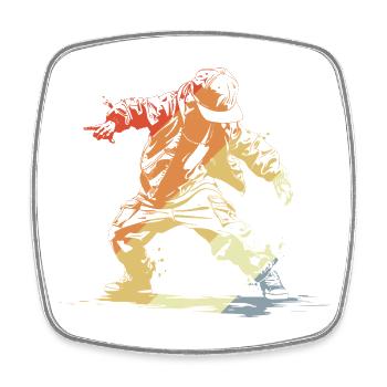 B-Boy Retro - Viereckiger Kühlschrankmagnet - Weiß - Vorne