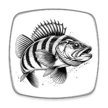 Perch - Square fridge magnet - white - Front