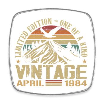 April 1984 Jubilee April 1984 Gift 1984 - Square fridge magnet - white - Front