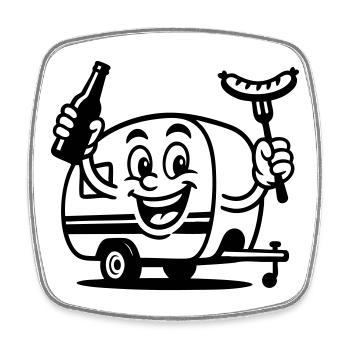 Its Camping Time - Viereckiger Kühlschrankmagnet - Weiß - Vorne