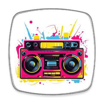 Musique Hip Hop Années 80 - Magnet carré - blanc - Devant