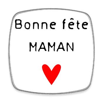 BONNE FÊTE. COEUR. BONNE FÊTE MAMAN. MAMAN - Magnet carré - blanc - Devant