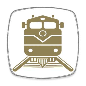Train Locomotive Express Train Trainspotting - Magnet carré - blanc - Devant