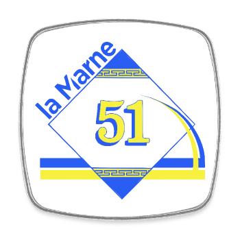 Die Marne - Viereckiger Kühlschrankmagnet - Weiß - Vorne