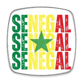 Senegalesische Flagge, Senegalesischer Stolz - Viereckiger Kühlschrankmagnet - Weiß - Vorne