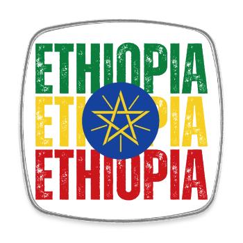 Ethiopian flag, Ethiopian pride - Square fridge magnet - white - Front