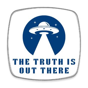The Truth Is Out There – UFO Encounter - Viereckiger Kühlschrankmagnet - Weiß - Vorne