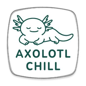 Axolotl Shirt – Axolotl chill. Minimal Design - Square fridge magnet - white - Front