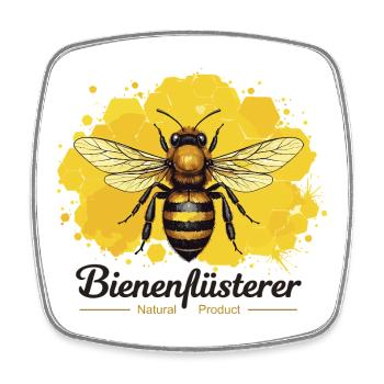 Biene mit Honigwaben Design Imker Imkerin - Viereckiger Kühlschrankmagnet - Weiß - Vorne