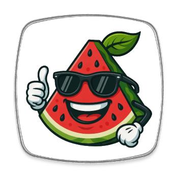 Refreshing Watermelon Summer Fruit Cool Thumb - Square fridge magnet - white - Front