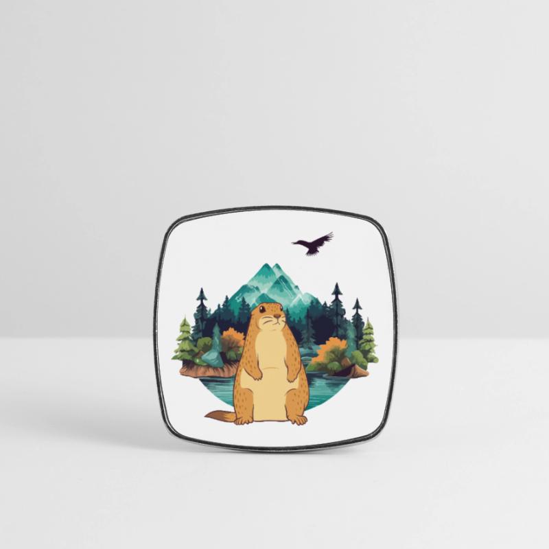 Murmeltier Viereckiger Kühlschrankmagnet