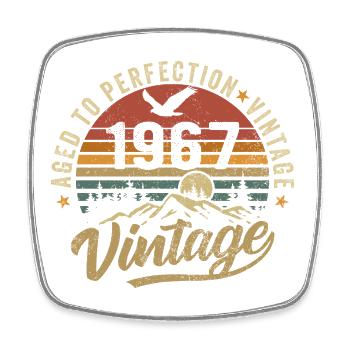 Jahrgang 1967 geboren Legende Geburtstag Geschenk - Viereckiger Kühlschrankmagnet - Weiß - Vorne