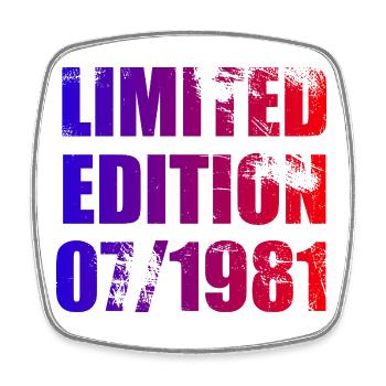 44th Birthday Limited Edition 07/1981 - Square fridge magnet - white - Front
