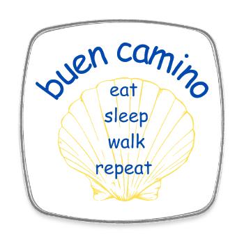 Eat Sleep walk repeat - Viereckiger Kühlschrankmagnet - Weiß - Vorne