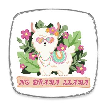 Sommer Lama - No Drama Lama - Viereckiger Kühlschrankmagnet - Weiß - Vorne