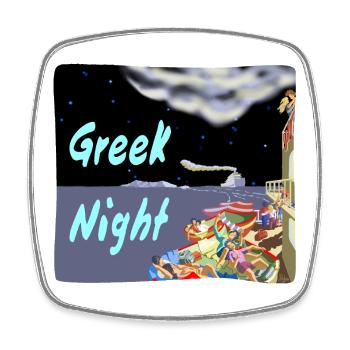 Greek Night - Viereckiger Kühlschrankmagnet - Weiß - Vorne