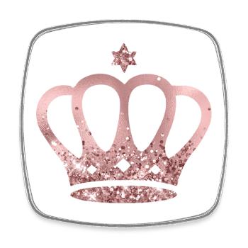Krone, chic, rose-gold personalisierbar - Viereckiger Kühlschrankmagnet - Weiß - Vorne