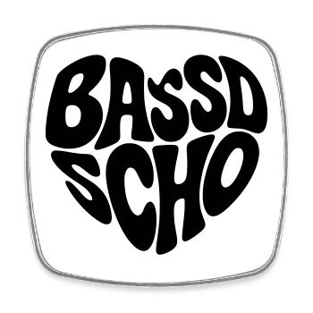 Bassd scho - Viereckiger Kühlschrankmagnet - Weiß - Vorne
