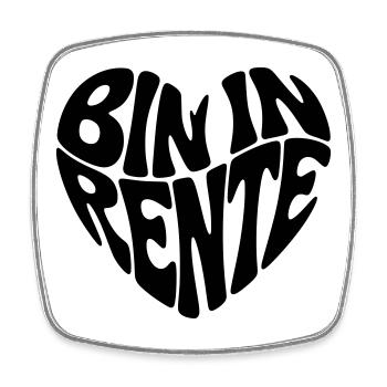Bin in Rente  - Viereckiger Kühlschrankmagnet - Weiß - Vorne