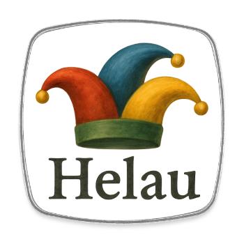 Helau Karneval Jester Hut - Viereckiger Kühlschrankmagnet - Weiß - Vorne