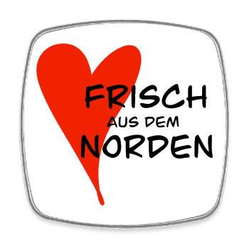 Herz Freundschaft frisch aus dem norden - Viereckiger Kühlschrankmagnet - Weiß - Vorne