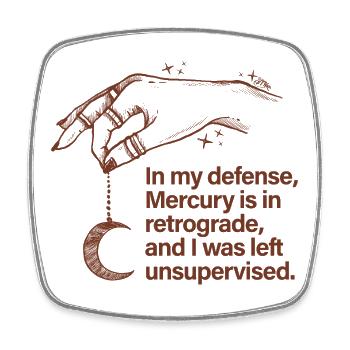 Mercury retrograde - Viereckiger Kühlschrankmagnet - Weiß - Vorne
