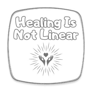 Healing Is Not Linear – Mental Health Wear - Square fridge magnet - white - Front