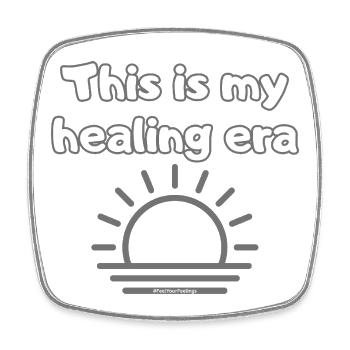 This is my healing era #FeelYourFeelings Statement - Viereckiger Kühlschrankmagnet - Weiß - Vorne