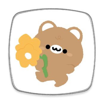 Romantic Bear - Square fridge magnet - white - Front