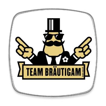 Team Bräutigam Handzeichen (Polterabend JGA / 2C) - Viereckiger Kühlschrankmagnet - Weiß - Vorne