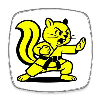 Karate Eichhörnchen! - Viereckiger Kühlschrankmagnet - Weiß - Vorne