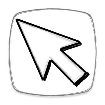 Cursor: Click me! - Square fridge magnet - white - Front