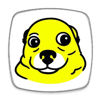 Ängstlicher Hund im Pop Art Stil - Viereckiger Kühlschrankmagnet - Weiß - Vorne