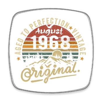 Birthday 1968 Vintage August 1968 Gift 1968 - Square fridge magnet - white - Front