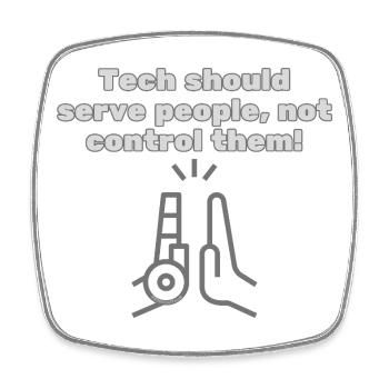 Tech should serve people - #EthicalTech Statement - Square fridge magnet - white - Front