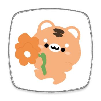 Romantic Tiger - Square fridge magnet - white - Front