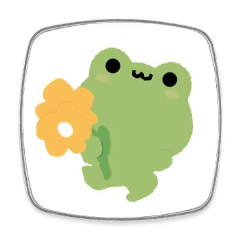 Grenouille romantique - Magnet carré - blanc - Devant