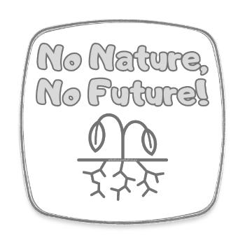 No Nature, No Future - Environmental Protest - Square fridge magnet - white - Front