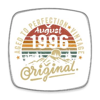 Birthday 1996 Vintage August 1996 Gift 1996 - Square fridge magnet - white - Front