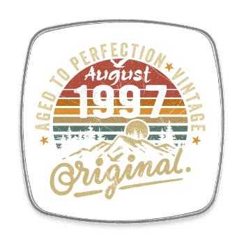 Birthday 1997 Vintage August 1997 Gift 1997 - Square fridge magnet - white - Front