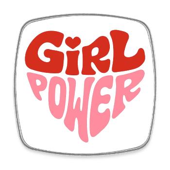 Féministe Girl Power Heart Design - Magnet carré - blanc - Devant