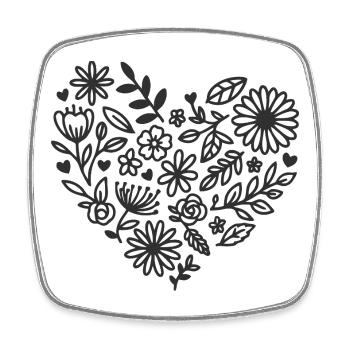 Floral Heart Pattern for Elegant Apparel - Square fridge magnet - white - Front