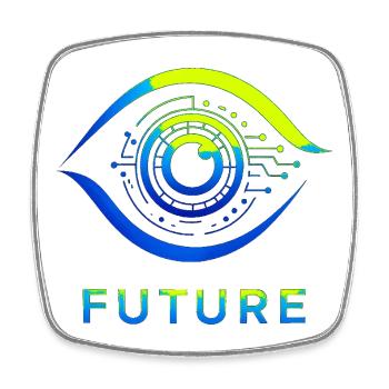 Futuristischer Kreis Technologie Design - Viereckiger Kühlschrankmagnet - Weiß - Vorne